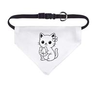 Azeeda Small ' Lucky Black Cat with Horseshoe' Dog/Cat/Pet Bandana (PD00067011)