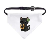 Azeeda Small ' Lucky Black Cat with Horseshoe' Dog/Cat/Pet Bandana (PD00067013)