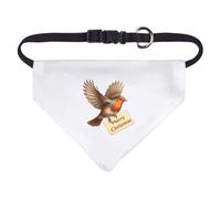 Azeeda Small 'Merry Christmas Flying Robin' Dog/Cat/Pet Bandana (PD00069253)