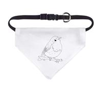Azeeda Small 'Perched Robin Bird' Dog/Cat/Pet Bandana (PD00066681)