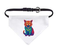 Azeeda Small 'Pop Art Fierce Cat' Dog/Cat/Pet Bandana (PD00066765)