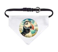 Azeeda Small 'Puffin Bird Portrait' Dog/Cat/Pet Bandana (PD00067581)