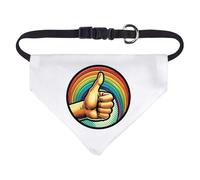 Azeeda Small 'Rainbow Thumbs Up' Dog/Cat/Pet Bandana (PD00079123)