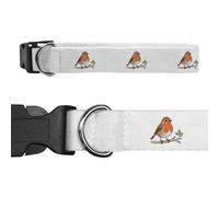 Azeeda Small 'Robin Red Breast on Branch' Dog Collar (PR00077869)