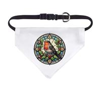 Azeeda Small 'Robin Stained Glass Window' Dog/Cat/Pet Bandana (PD00069437)