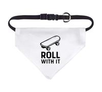 Azeeda Small 'Roll With It Skateboard' Dog/Cat/Pet Bandana (PD00068511)