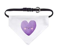 Azeeda Small 'Smiling Purple Heart' Dog/Cat/Pet Bandana (PD00067789)