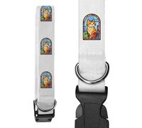 Azeeda Small 'Stained Glass Cat' Dog Collar (PR00080887)