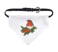 Azeeda Small 'Stunning Robin Bird on Branch' Dog/Cat/Pet Bandana (PD00076569)