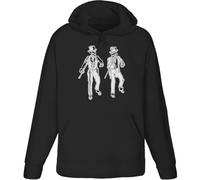 Azeeda Small 'Tap Dancing Skeletons' Adult Hoodie/Hooded Sweater/Jumper (Black) (HO00146007)