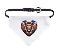 Azeeda Small 'Union Jack Heart With Lion' Dog/Cat/Pet Bandana (PD00071289)
