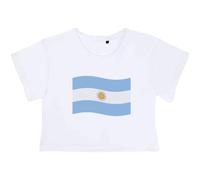 Azeeda Small 'Waving Argentinian Flag' Adult's Cotton Crop Top (CO00119569) White