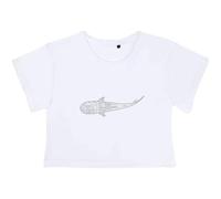 Azeeda Small 'Whale Shark' Adult's Cotton Crop Top (CO00126709) White