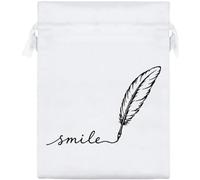 Azeeda 'Smile' Satin Gift Bag - 20cm (SB00166306) | Drawstring Gift Pouch for Wedding Favours, Jewellery and Parties