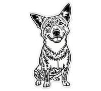 Azeeda 'Smiling Australian Cattle Dog' Clear Premium Vinyl Decal Stickers - Waterproof, Durable & Easy to Apply - for Car Bumpers, Windows, Bins & More - XXL (720mm) (DC00158313)