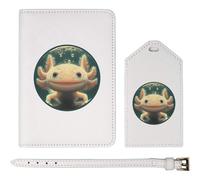 Azeeda 'Smiling Axolotl' Passport Cover & Luggage Tag Travel Set (PA00033333)