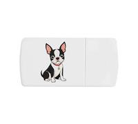 Azeeda 'Smiling Boston Terrier' Pill Box with Tablet Splitter (PI00041037)