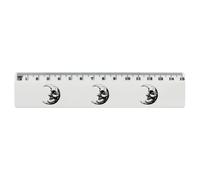 Azeeda 'Smiling Crescent Moon Face' 15cm (6 Inch) White Plastic Ruler (RL00102421)