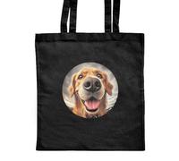 Azeeda 'Smiling Golden Retriever' Classic Black Tote Shopper Bag (ZB00024683)