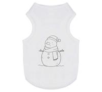 Azeeda 'Smiling Snowman' Pet Dog/Cat T-Shirt, L (PT00154363)