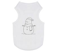 Azeeda 'Smiling Snowman' Pet Dog/Cat T-Shirt, M (PT00154362)