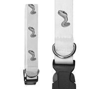 Azeeda 'Snake Close Up' Dog Collar - White, S (PR00081927)