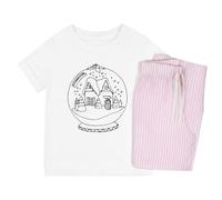 Azeeda 'Snow Globe' Kids Cotton Pyjama Set - Comfortable Children's Nightwear, Sleepwear and Loungewear - Unisex for Boys and Girls - Pink, 11-13 Years (KP00250160)