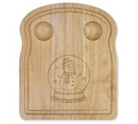 Azeeda 'Snowman Snow Globe' Toast Breakfast Board (WB00103383) | Wooden Chopping / Serving Board for Breakfast, Snacks and Gifts