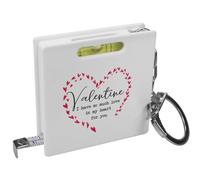 Azeeda 'So Much Love In My Heart' Keyring Tape Measure/Spirit Level Tool (KM00049402)