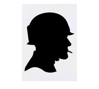 Azeeda 'Soldier Head Silhouette' Temporary Tattoo - Water Resistant, Skin-Safe, Non-Toxic Transfer (TO00092245)