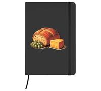 Azeeda 'Sourdough Bread & Cheese' Ruled Notebook - Black, A5 (NB00099658)