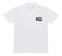 Azeeda 'South Africa Flag' Polo Shirt - White, XL (PL00016184)
