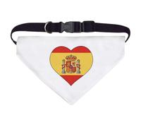 Azeeda 'Spain Flag Heart' Pet Bandana - White, L (PD00064480)
