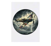 Azeeda 'Spitfire Flying Through Thunderstorm' Temporary Tattoo - Water Resistant, Skin-Safe, Non-Toxic Transfer (TO00094191)