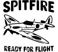 Azeeda 'Spitfire Ready for Flight' Reusable Stencil - Durable Decorative Template for Painting and Spraying on Walls, Tiles, Wood, Fabric & Craft Projects - M (A5) (WS00062246)
