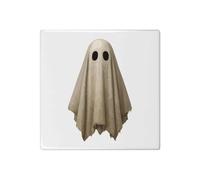 Azeeda 'Spooky Sheet Ghost with Black Eyes' 108mm Square Ceramic Tile (TD00037240)