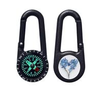Azeeda 'Sprig of Forget Me Nots' Compass Keyring (KC00035672)