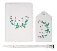 Azeeda 'Spring Flowers and Butterflies' Passport Cover & Luggage Tag Travel Set (PA00034398)