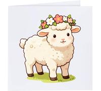 Azeeda 'Spring Lamb' Blank Greeting Card (GC00091427)