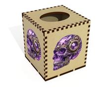 Azeeda Square 'Amethyst Crystal Skull' Wooden Tissue Box Cover (TB00076901)
