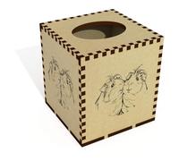 Azeeda Square 'Guinea Pig Couple' Wooden Tissue Box Cover (TB00070529)