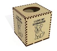 Azeeda Square 'I Love My Schnauzer' Wooden Tissue Box Cover (TB00075795)
