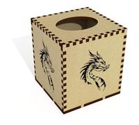 Azeeda Square 'Japanese Dragon Portrait' Wooden Tissue Box Cover (TB00070580)