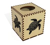 Azeeda Square 'Sea Turtle Top View' Wooden Tissue Box Cover (TB00071076)