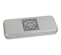 Azeeda 'Square Viking Motif' Metal Hinged Stationery Tin/Storage Box (TT00026938)