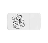 Azeeda 'Squirrel in Raincoat' Pill Box with Splitter (PI00045066)