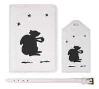 Azeeda 'Squirrel On A Starry Night' Passport Cover & Luggage Tag Travel Set (PA00034749)