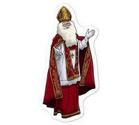 Azeeda 'St. Nicholas' White Premium Vinyl Decal Sticker - Waterproof, Durable & Easy to Apply - for Car Bumpers, Windows, Bins & More - Medium (100mm) (DW00071142)
