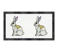 Azeeda 'Stained Glass Bunny' Pet Feeding Mat (PM00037624)