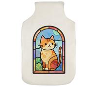 Azeeda 'Stained Glass Cat' Hot Water Bottle Cover (HW00049260)